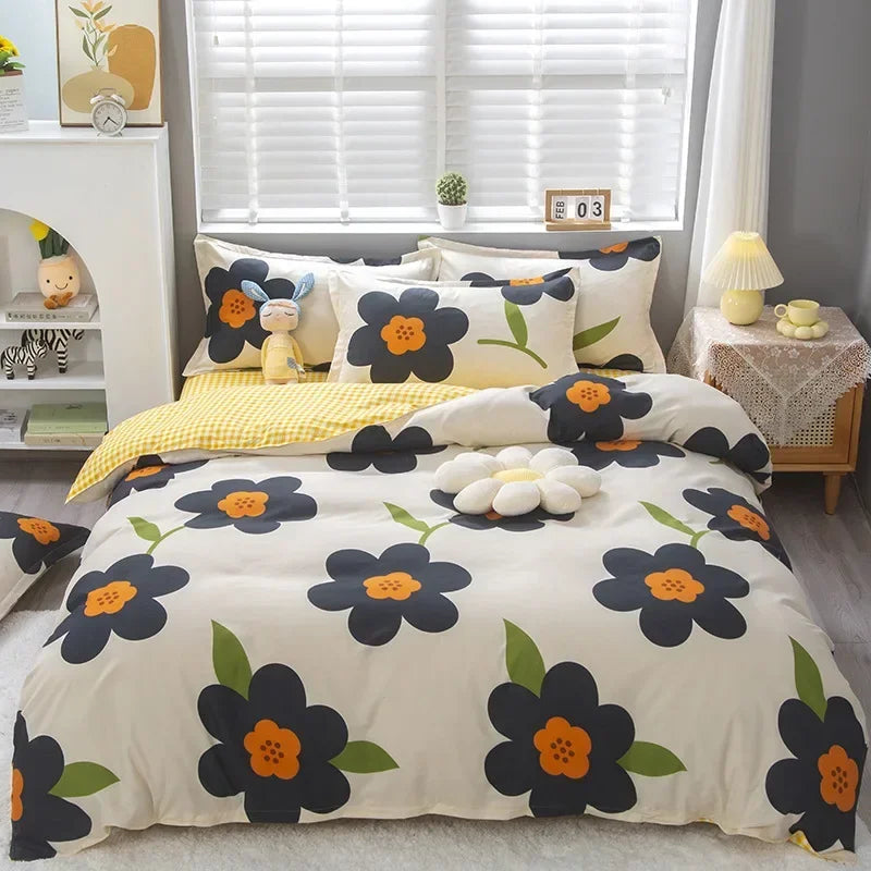 Housse de couette avec motif adorable pour adultes et enfants – Housse réversible (recto-verso) – Sans taies d'oreiller