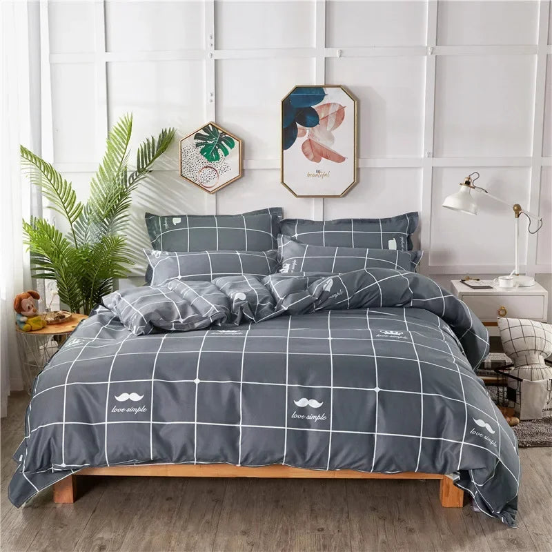 Housse de couette avec motif adorable pour adultes et enfants – Housse réversible (recto-verso) – Sans taies d'oreiller