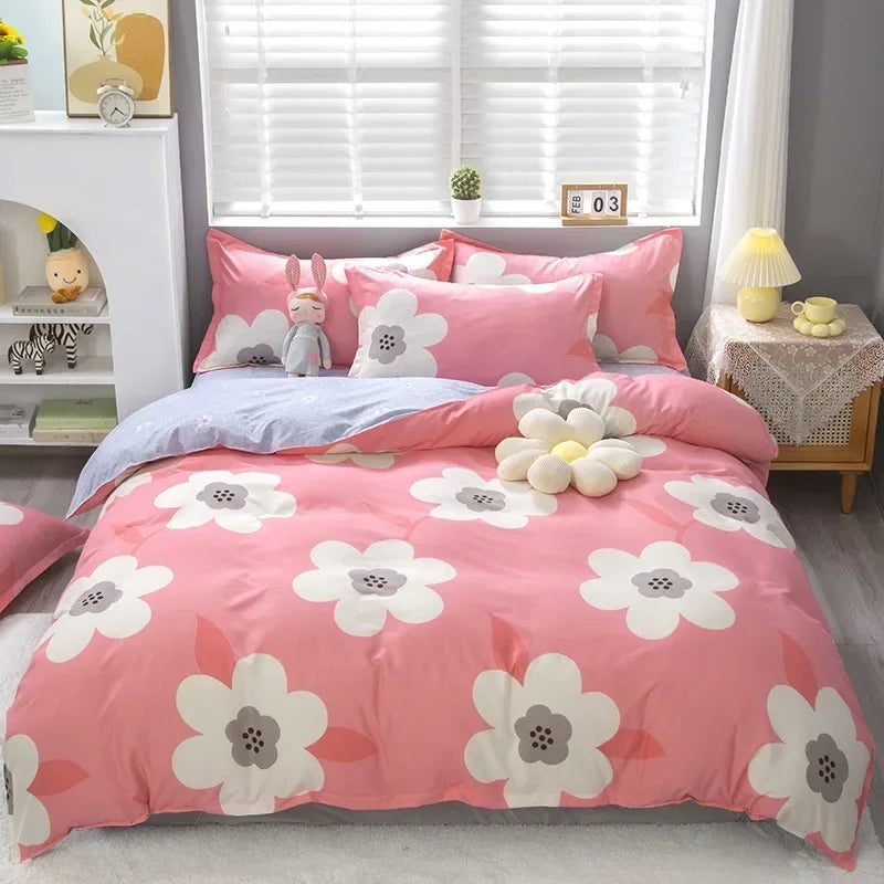 Housse de couette avec motif adorable pour adultes et enfants – Housse réversible (recto-verso) – Sans taies d'oreiller