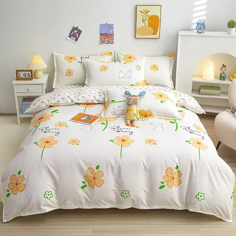 Housse de couette avec motif adorable pour adultes et enfants – Housse réversible (recto-verso) – Sans taies d'oreiller