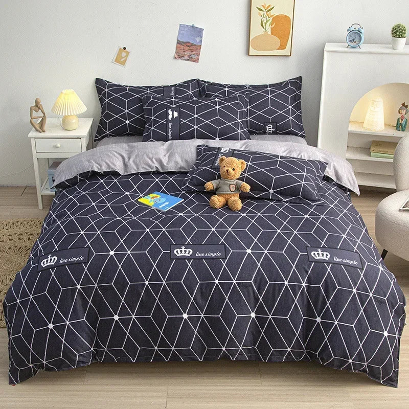 Housse de couette avec motif adorable pour adultes et enfants – Housse réversible (recto-verso) – Sans taies d'oreiller